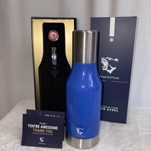 Maritimus Beer Cooler Blue Steel 12oz Double Wall Stainless Steel